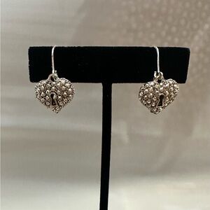 Silver Heart Lock Earrings
